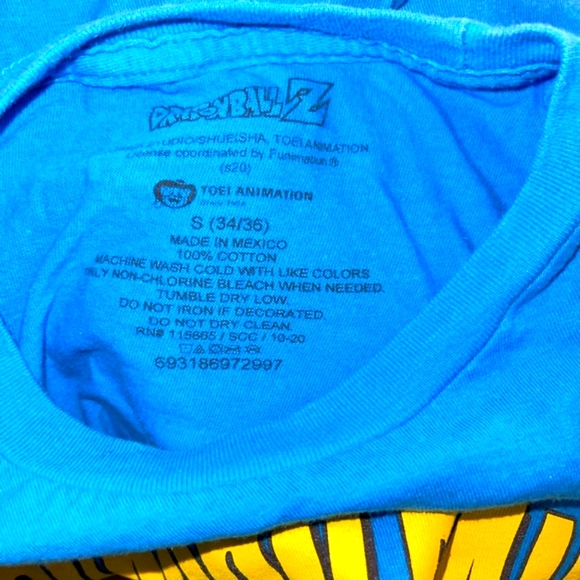 Dragon Ball Z Official Goku Piccolo Blue Graphic T-Shirt US Small Anime Manga - Picture 3 of 3